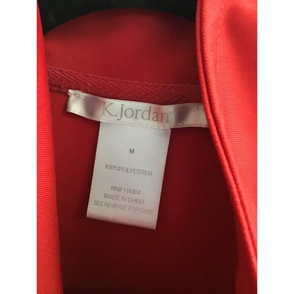 K. JORDAN- WOMENS RED FULL ZIP-UP POCKETS TRACK JACKET SIZE MEDIUM - Picture 3 of 6